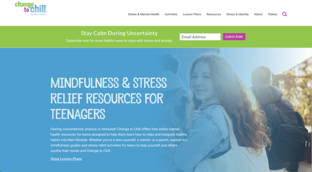 Change to Chill home page